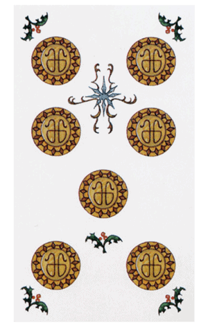 Siete de Oros nº 7  Arcanos Menores Tarot Gratis