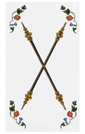Dos de Bastos nº 2 Arcanos Menores Tarot Gratis