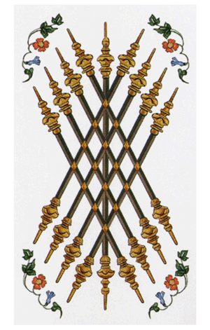 Nueve de Bastos nº 9 Arcanos Menores Tarot Gratis